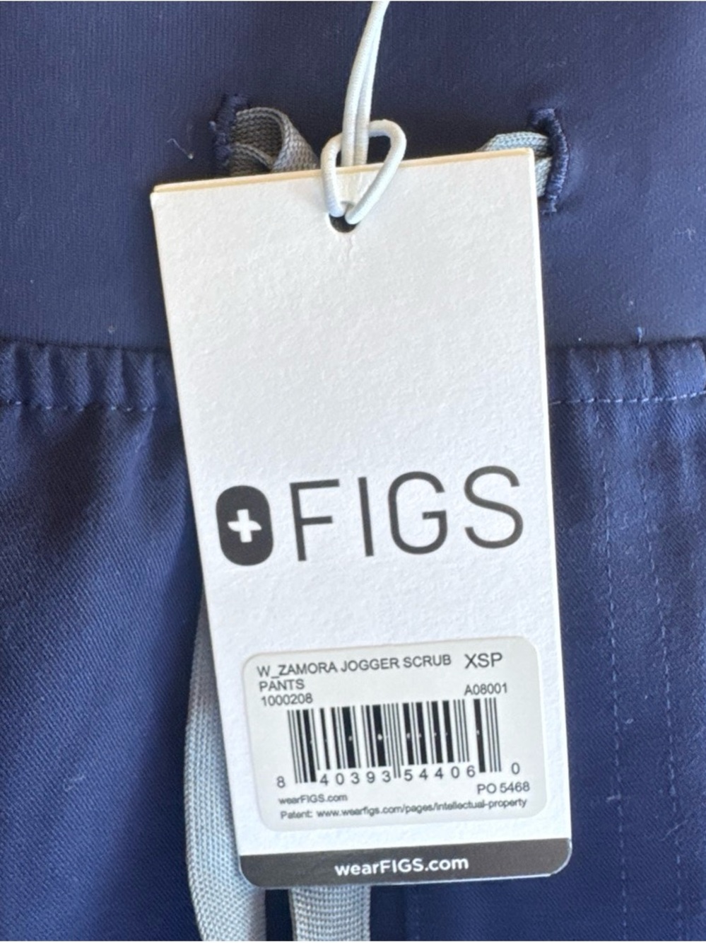 FIGS Kids Navy Zamora Jogger Pants with Gray Drawstring
